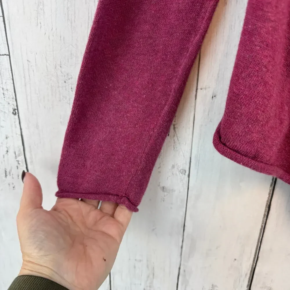 prAna Purple Georgia Wrap Cardigan Organic Cotton Relaxed Fit Open Front Size XS